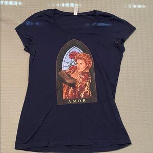 Mucho Mucho Amor Navy Graphic Tee with Amor Design